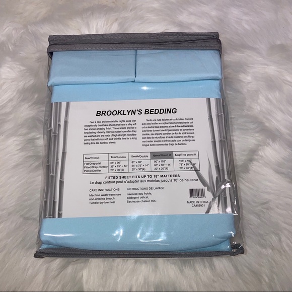 ✨RESTOCKING SOON✨Queen 6pc Ice Blue Bedsheets - Picture 4 of 5